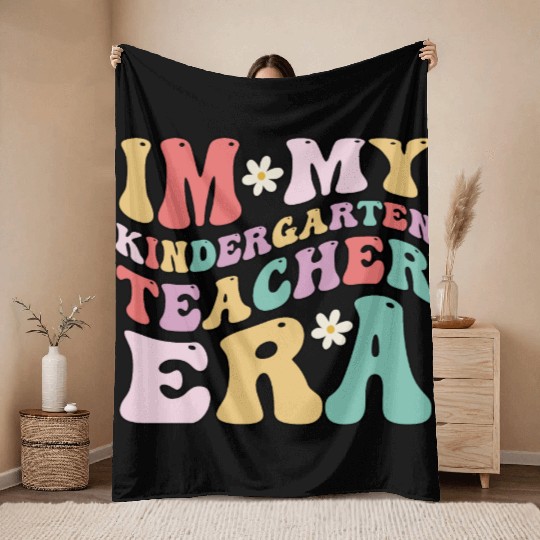 In My Kindergarten Teacher Era Fun Back To School Throw Blankets