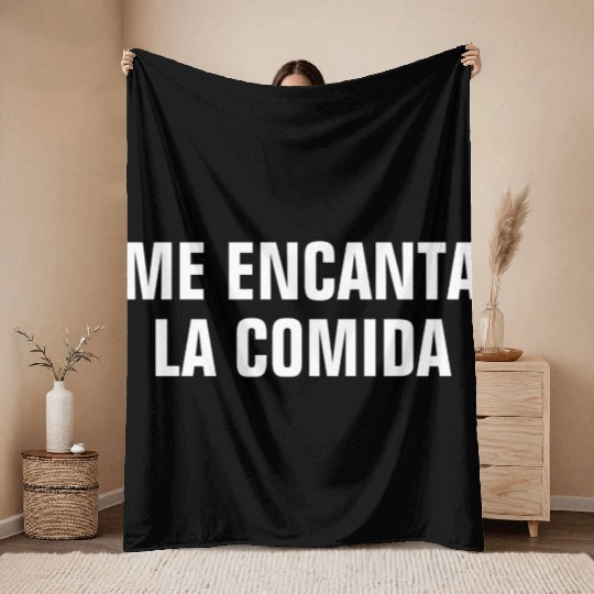 Me Encanta La Comida I Love Food In Spanish Throw Blankets