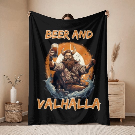 Viking World Tour Vikings Valhalla Odin for a Men Throw Blankets