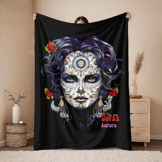 Day of the Dead Divas - Aurora Throw Blankets