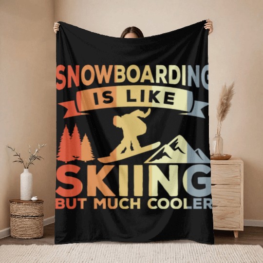 Snowboarding Joke Throw Blankets