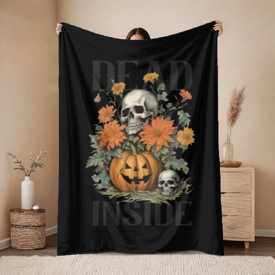 Dead Inside Throw Blankets