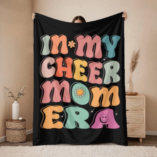 In My Cheer Mom Era Tie Dye Cheerleading Sport Mom Throw Blankets
