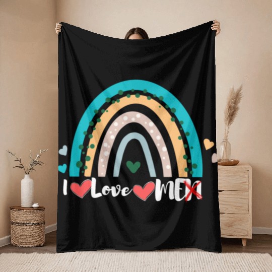 Not Men I love me I love men Throw Blankets