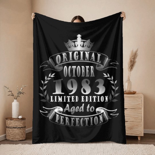 october 1983 Anniversary october 1983 october Throw Blankets