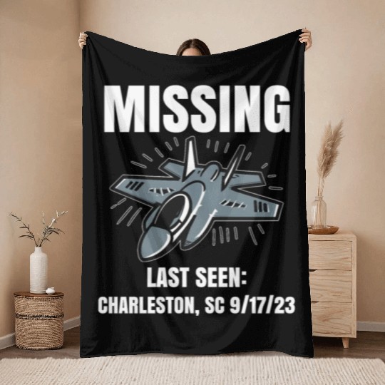 Missing F-35 War Plane Throw Blankets