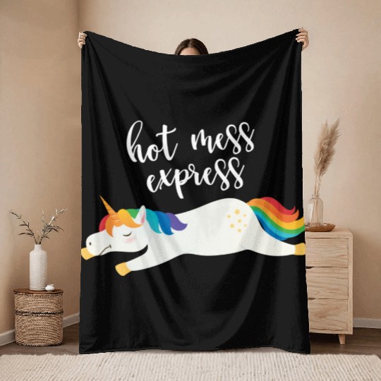 Hot Mess Express Magical Unicorn Throw Blankets