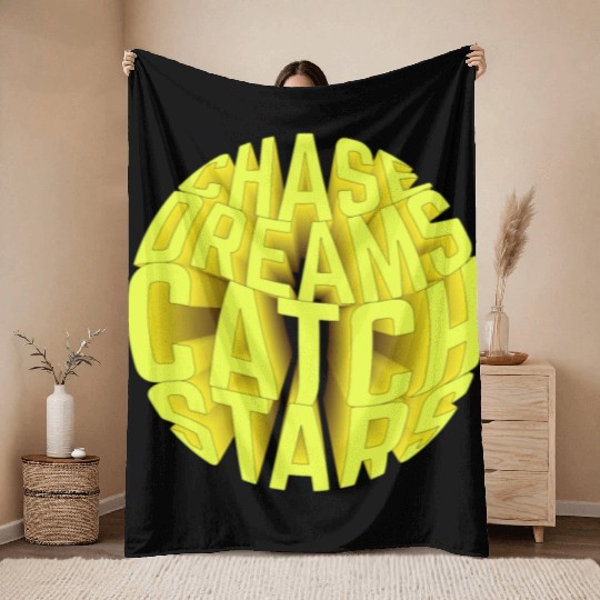 Circle typography Throw Blankets