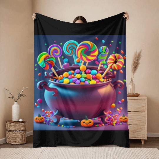 Sweets Halloween Throw Blankets