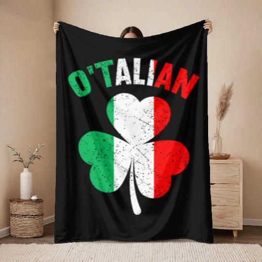 Italian Irish Relationship St Patrick's Dayethnici Throw Blankets
