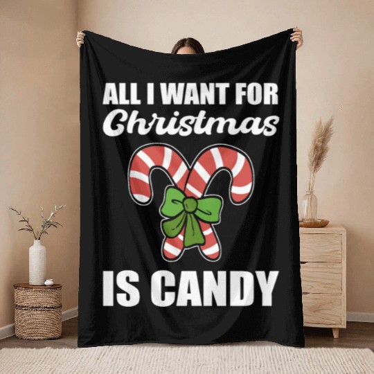 Is Candy Christmas Person Gift Throw Blankets