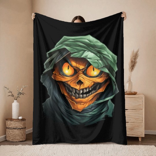 Halloween Spooky Cartoon Mummy Throw Blankets