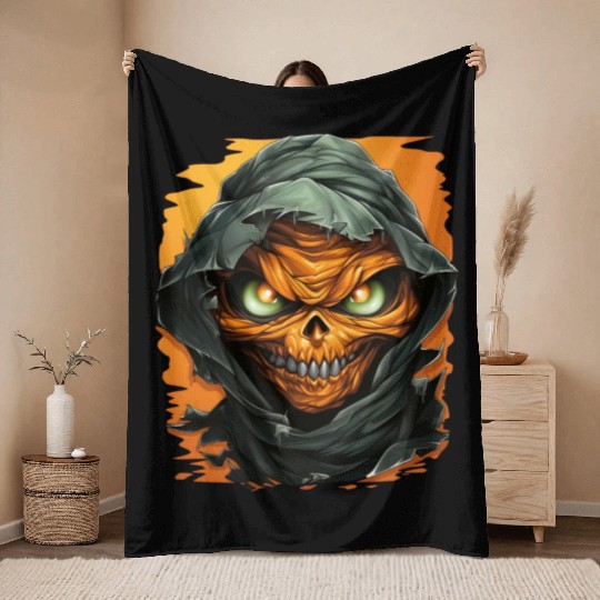 Halloween Spooky Cartoon Mummy Throw Blankets