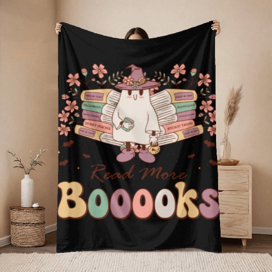 Halloween Teacher Read More Books Throw Blankets
