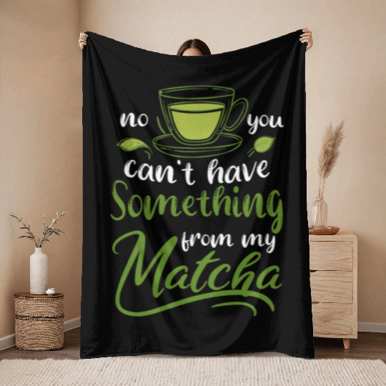 Green Tea Lover Japanese Matcha Latte Drink Matcha Throw Blankets