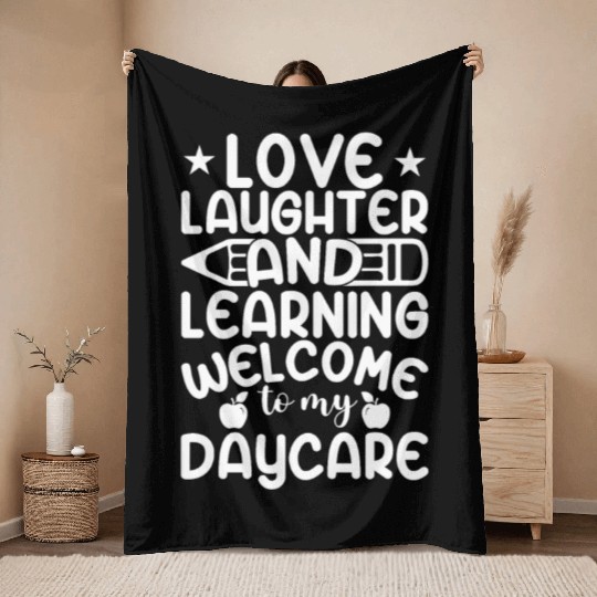 Daycare Provider Childcare Pre-k Teacher Appreciat Throw Blankets
