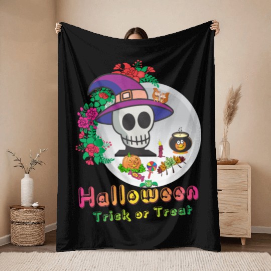 Halloween Trick or Treat Throw Blankets