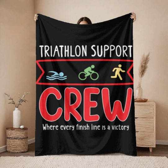 Triathlon Swim Bike Run Triathlete Sport Gift Throw Blankets