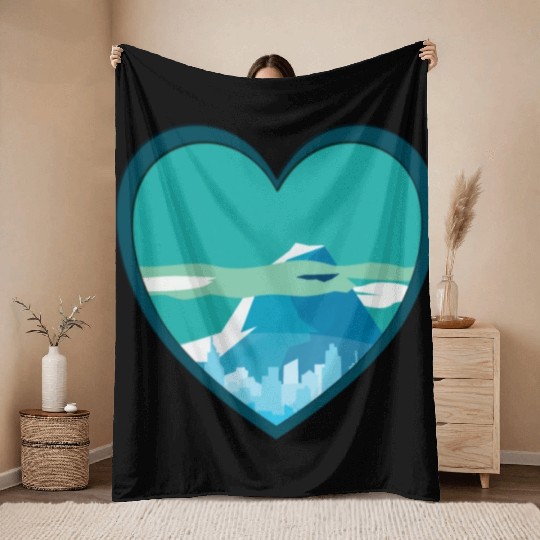 Blue mountain Throw Blankets