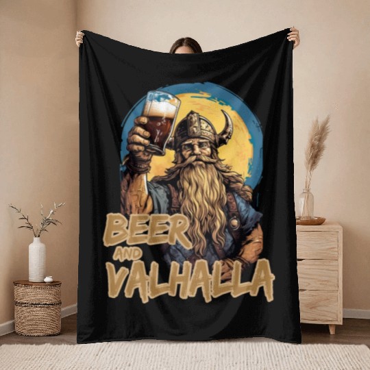 Viking World Tour Vikings Valhalla Odin for a Men Throw Blankets