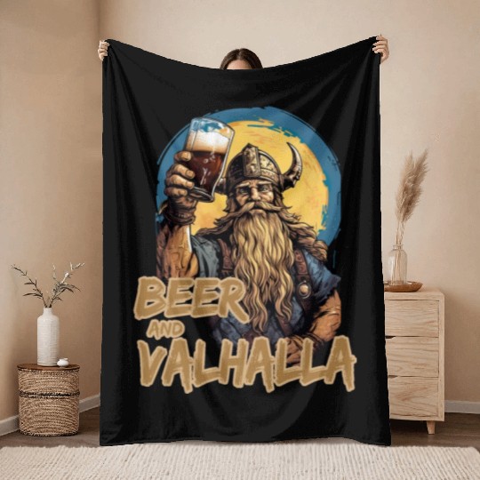 Viking World Tour Vikings Valhalla Odin for a Men Throw Blankets