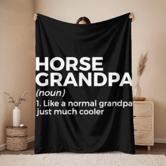 womens horse grandpa definition horse lover v neck Throw Blankets