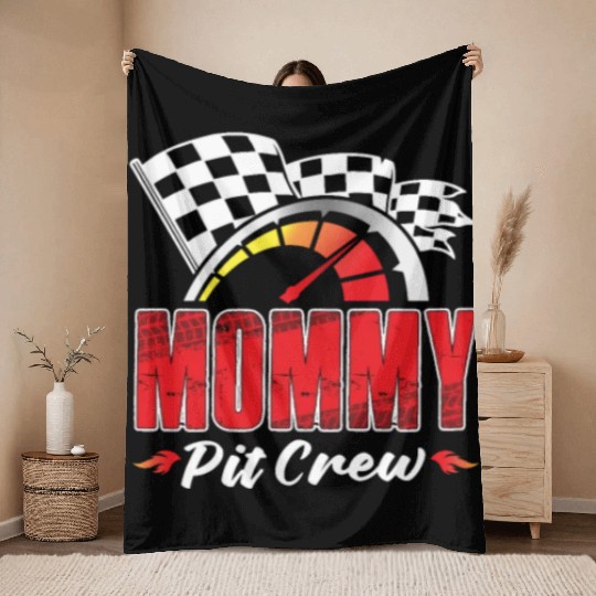 Mommy Pit Crew Throw Blankets
