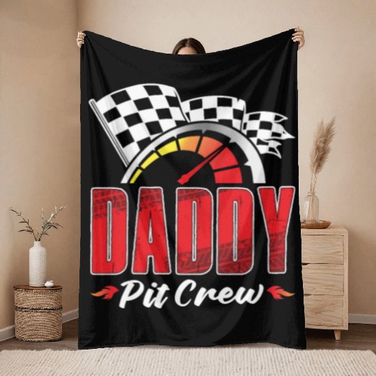 Daddy Pit Crew Throw Blankets