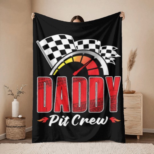 Daddy Pit Crew Throw Blankets