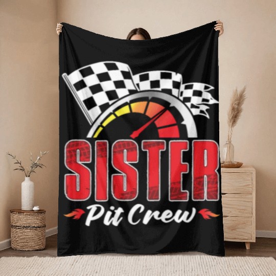 Sister Pit Crew Throw Blankets
