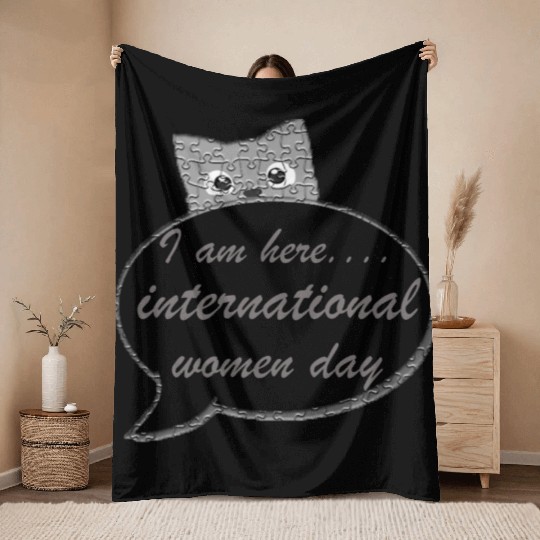 international women day Throw Blankets design gift