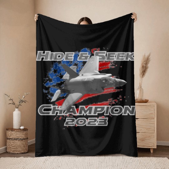 F-35 Hide and Seek Champion Throw Blankets