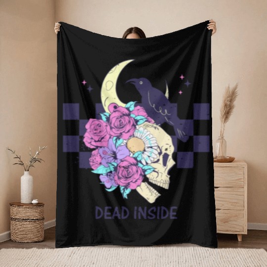 "Dead Inside" Halloween Throw Blankets