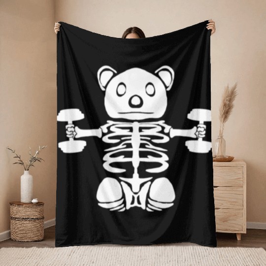 Bodybuilder Halloween Fitness Gym Throw Blankets