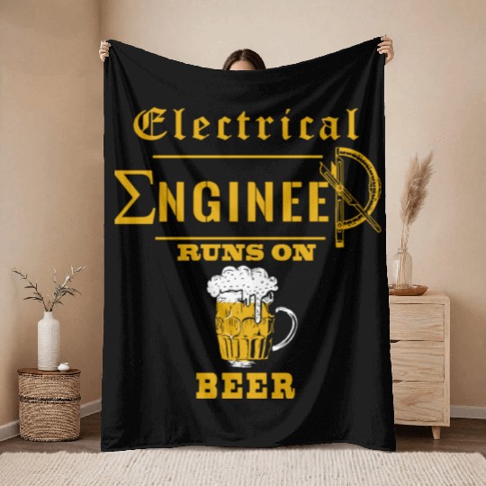 ELECTRICAL ENGINEER RUNS ON BEE Throw Blankets