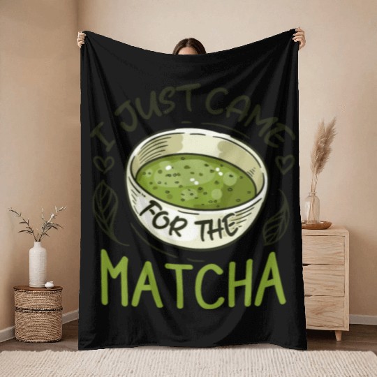 Green Tea Lover Japanese Matcha Latte Drink Matcha Throw Blankets