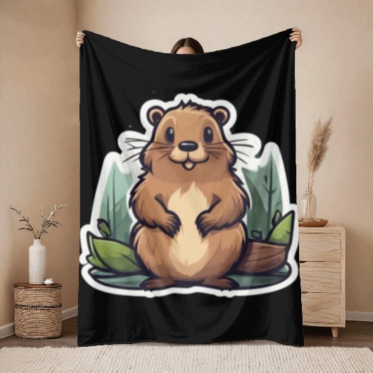 Eager Beavers Throw Blankets