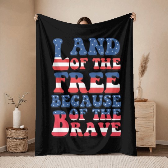 Land of the free Throw Blankets