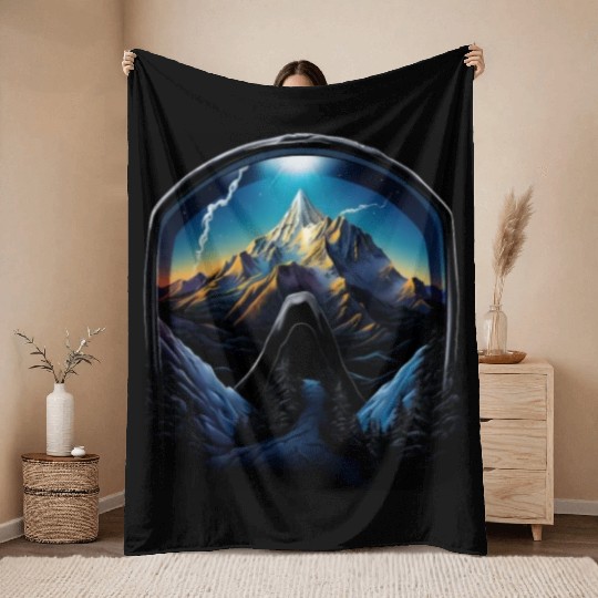 Skiing Ski Googles Mountains Alps Skier Throw Blankets