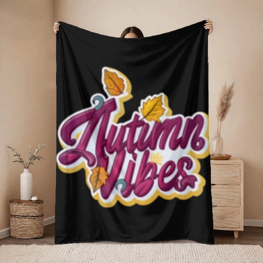 Autumn Vibes Throw Blankets