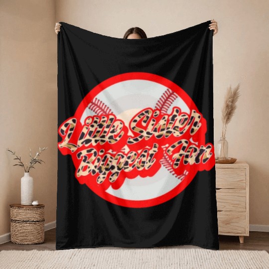 Baseball Throw Blankets, Little Sister Biggest Fan Throw Blankets,