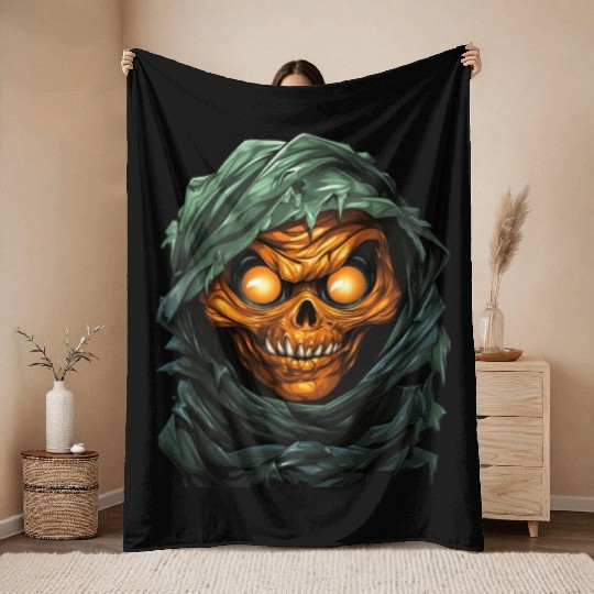 Halloween Spooky Cartoon Mummy Throw Blankets