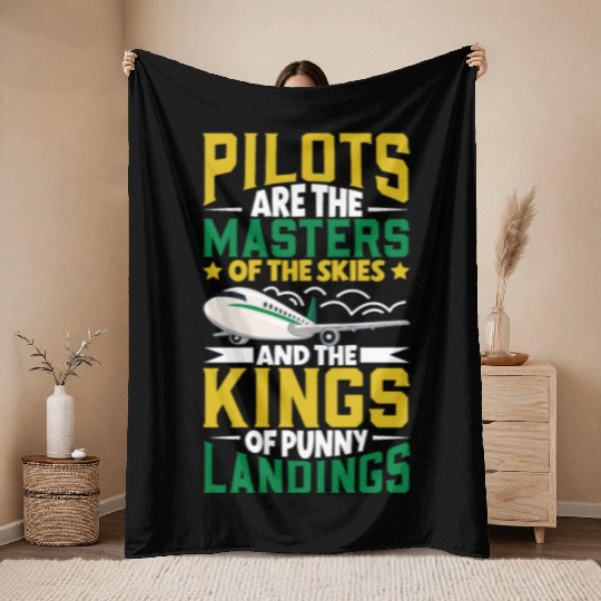 Pilot Aviation Airplane Airline Future Pilots Throw Blankets