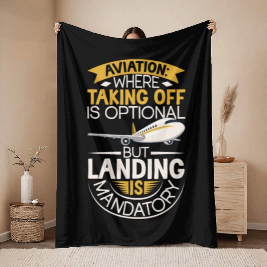 Pilot Aviation Airplane Airline Future Pilots Throw Blankets