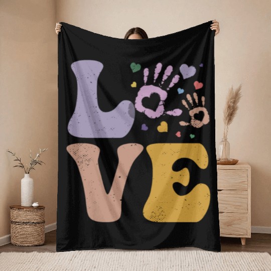 Daycare Teacher Daycare Provider Childcare LOVE Throw Blankets