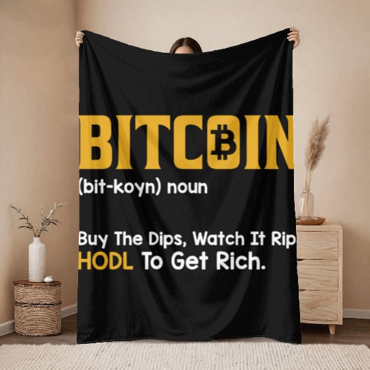 Vintage Bitcoin Definition Design Throw Blankets