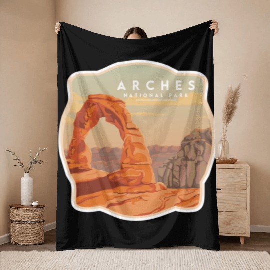 Arches National Park Stickers Throw Blankets