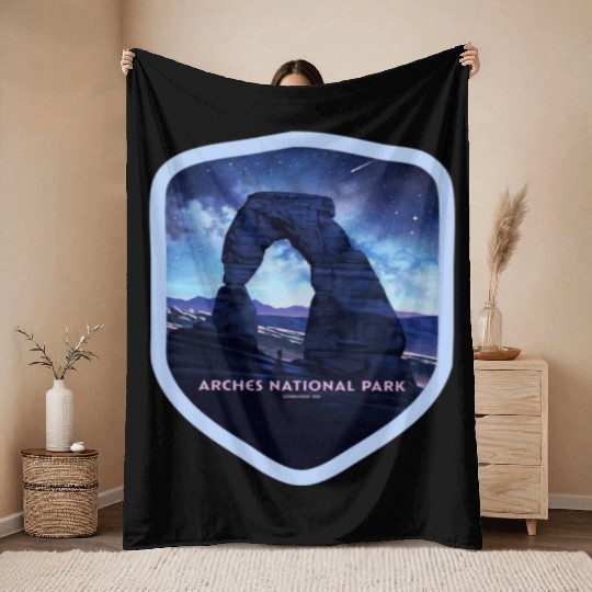 Arches National Park Stickers Throw Blankets