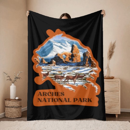 Arches National Park Stickers Throw Blankets