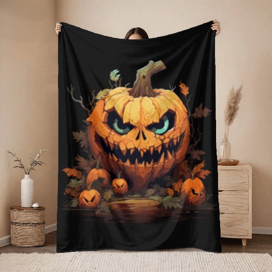 Halloween - Jack-O-Lantern Throw Blankets